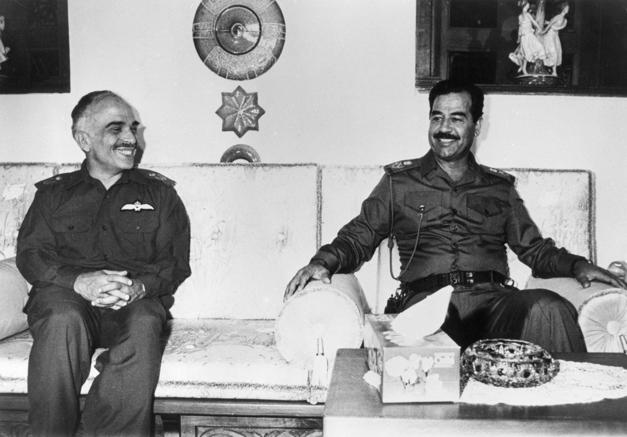 Saddam Hussein ja Jordanian kuningas Hussein, Irak, 1987 tekijältä Unbekannt