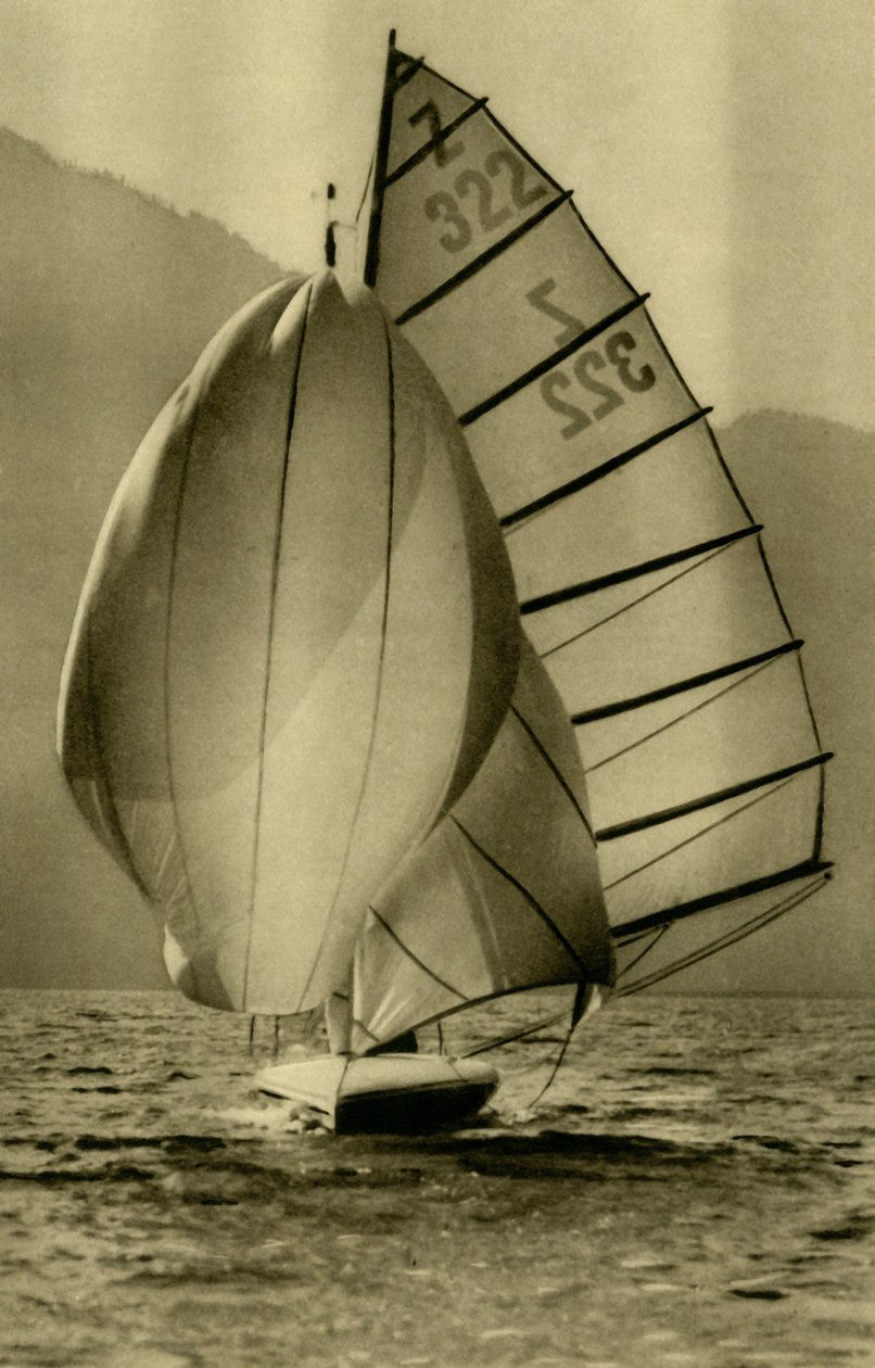 Purjehdus Attersee-joella, Ylä-Itävalta, vuodelta 1935. tekijältä Unbekannt