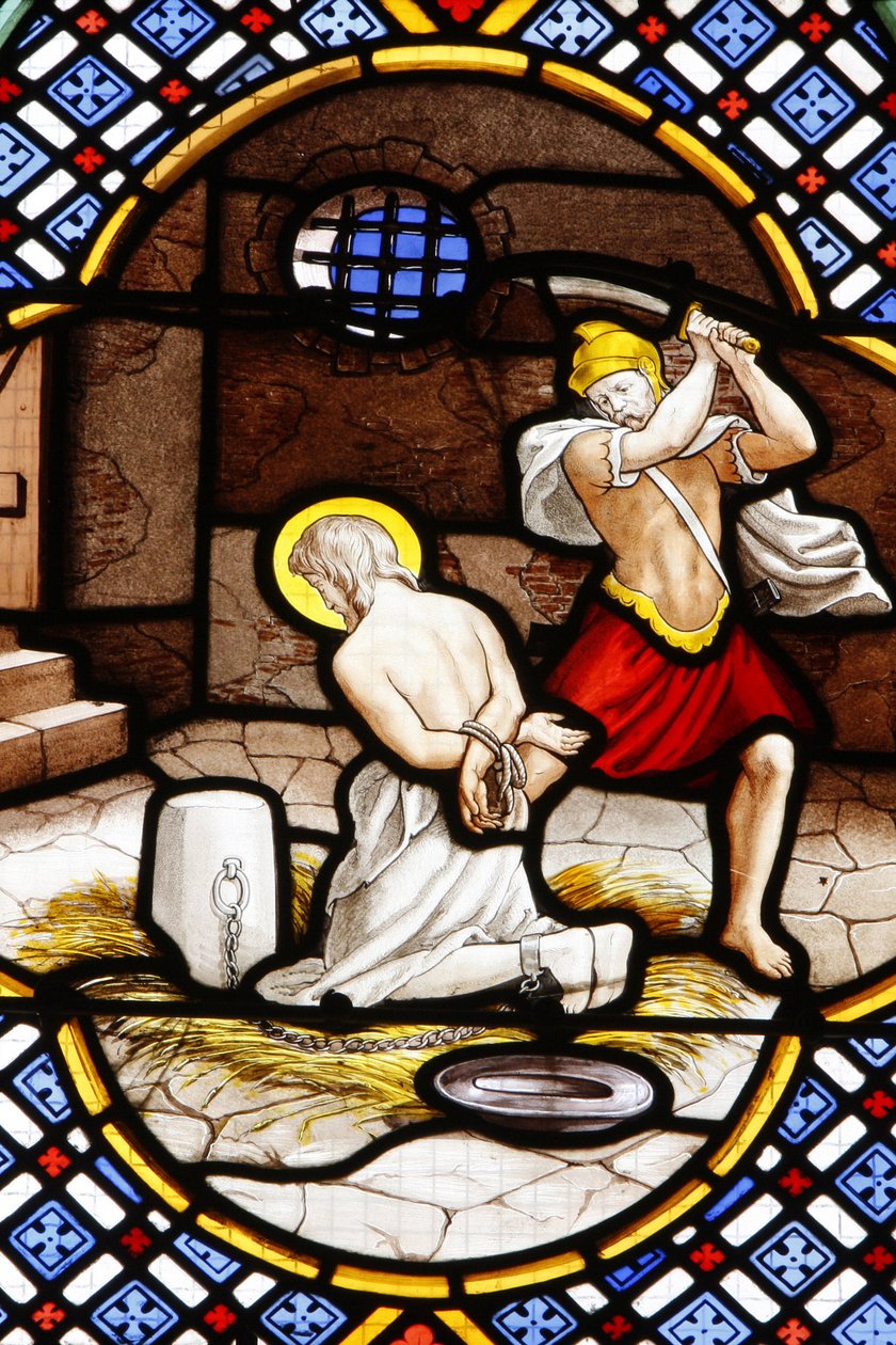 Saint-Corentinin (Saint Corentin) katedraali, Quimperin lasimaalaus : Johannes Kastajan kuolema, Quimper, Ranska tekijältä Unbekannt