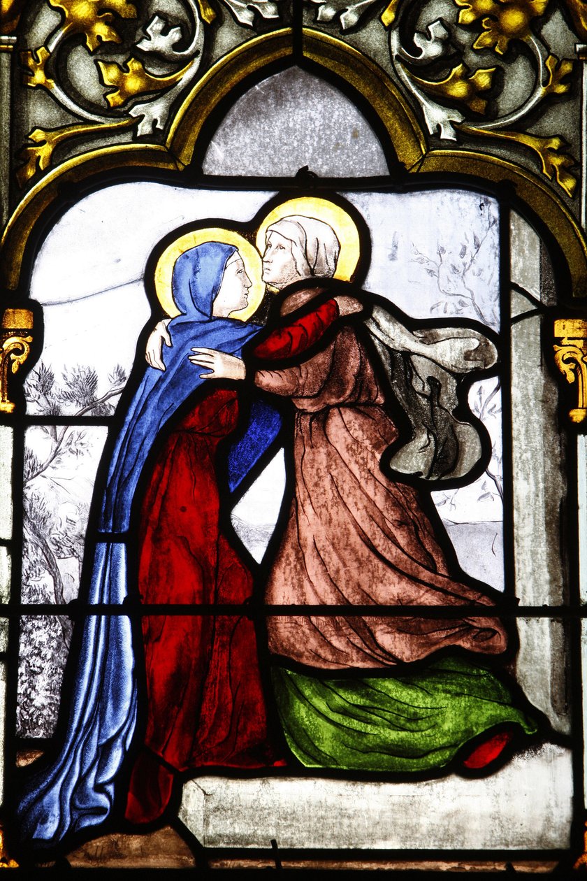 Saint-Corentinin (Saint Corentin) katedraali, Quimperin lasimaalaukset : Visitation, Quimper, Ranska tekijältä Unbekannt
