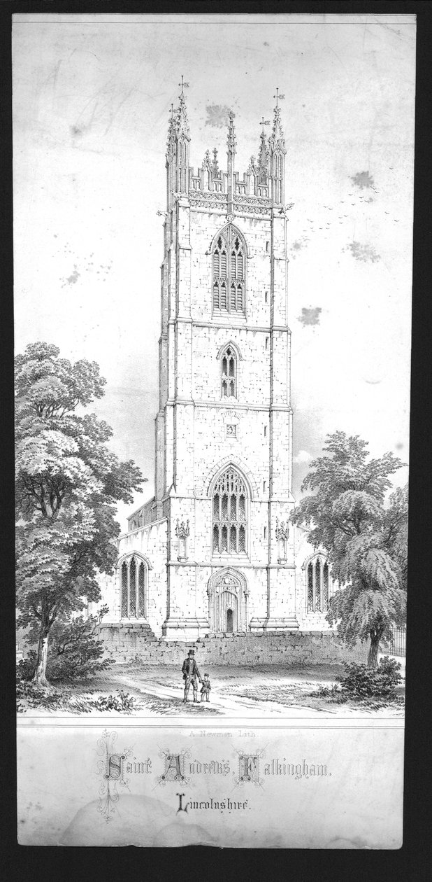 Saint Andrews Church, Falkingham, Lincolnshire, 1800-luvun alku tekijältä Unbekannt