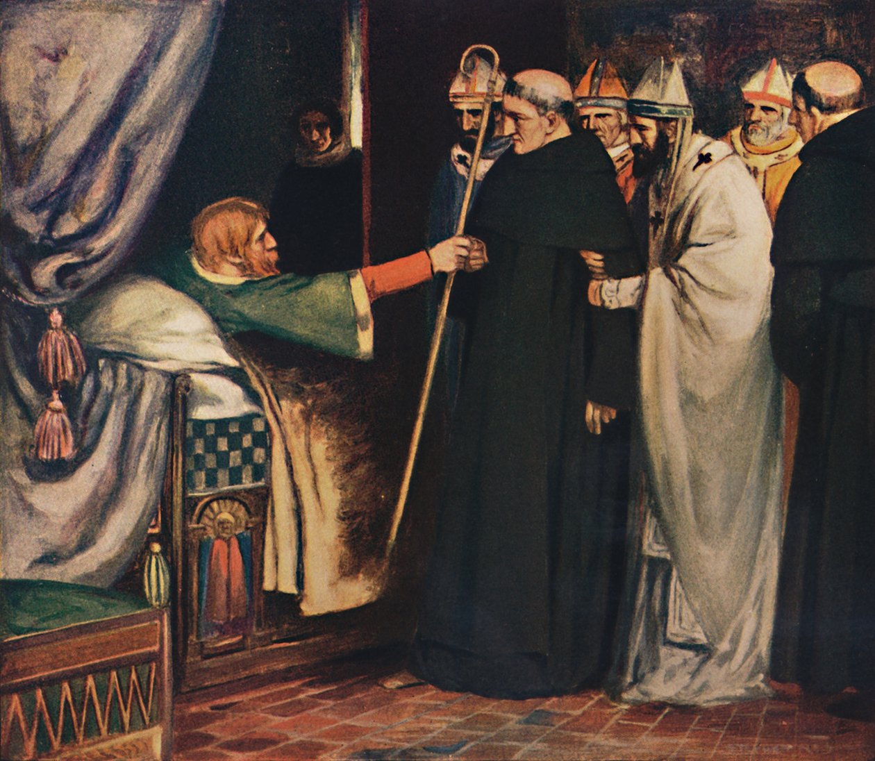 Pyhä Anselm kieltäytyy arkkipiispaisuudesta, 1912 tekijältä Unbekannt