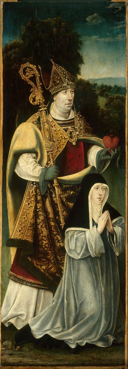 Pyhä Augustinus ja augustinolainen kanonitar, 152550. tekijältä Unbekannt