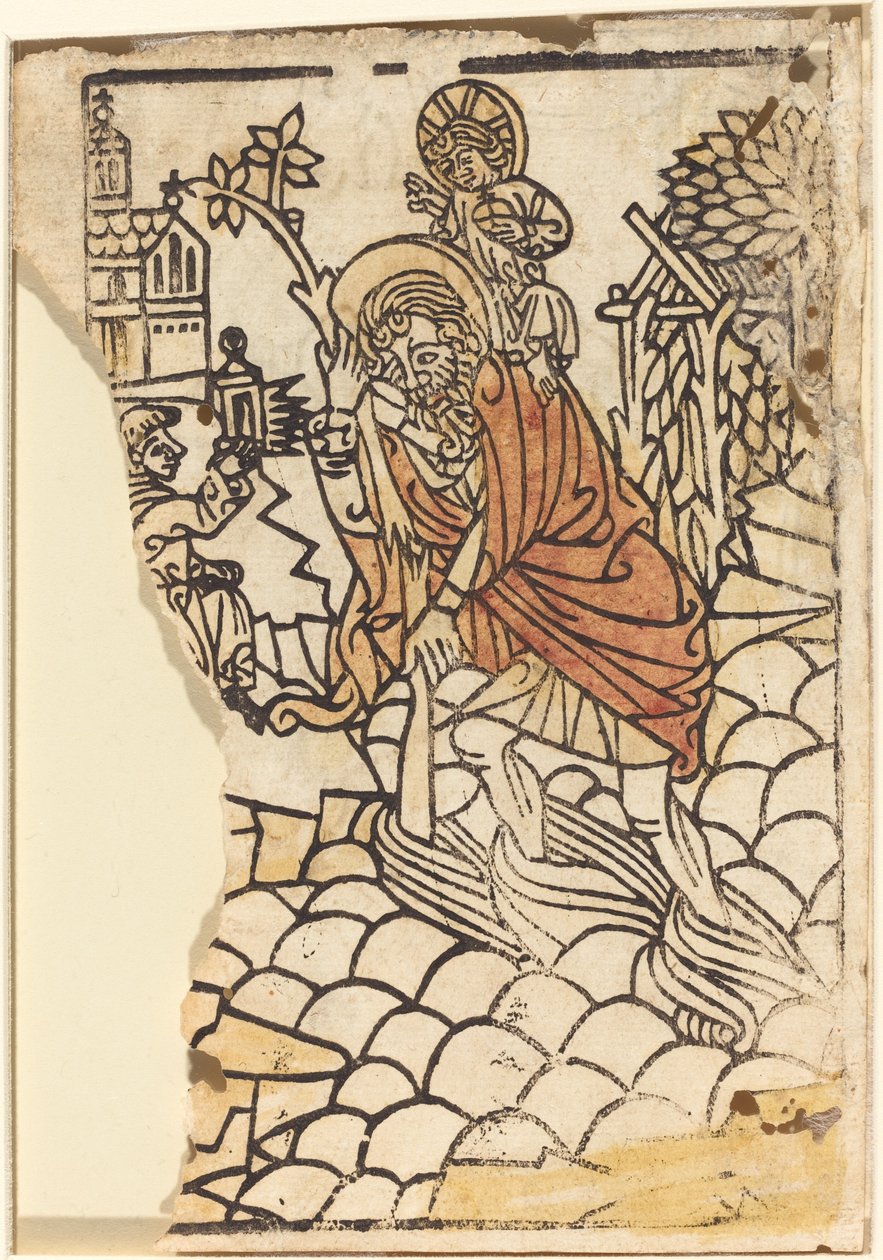 Pyhä Christopher [recto], n. 14501470. tekijältä Unbekannt