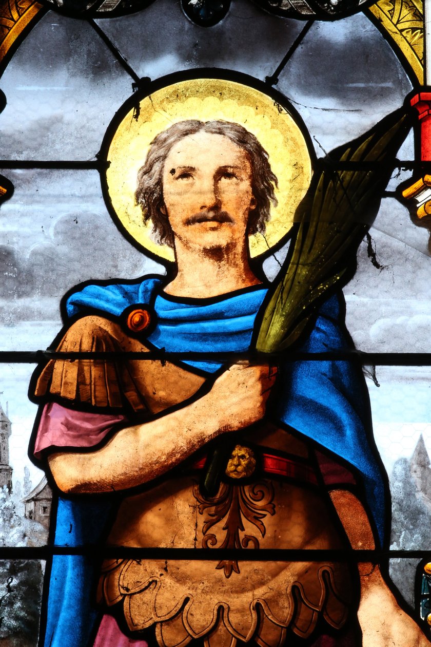 Saint Fargeaun kirkko. Lasimaalaus. Saint Julien; Ranska tekijältä Unbekannt