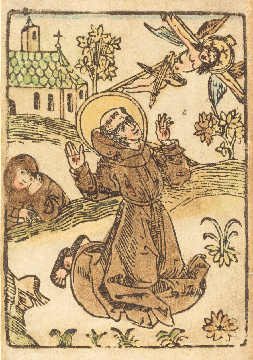 Pyhä Franciscus vastaanottamassa stigmat, n. 1480. tekijältä Unbekannt
