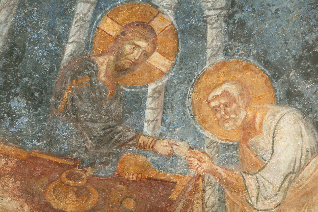 Pyhän Nikolauksen kirkon fresko: Jeesus apostoli Myra Turquien kanssa tekijältä Unbekannt