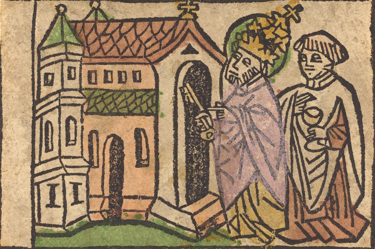 Pyhä Pietari kirkon perustajana, 14601470. tekijältä Unbekannt