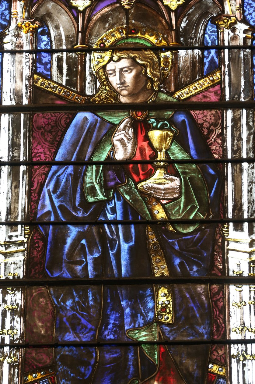 Saint Pierren katedraali. Lasimaalaus. Pyhä Johannes. Geneve. Sveitsi tekijältä Unbekannt