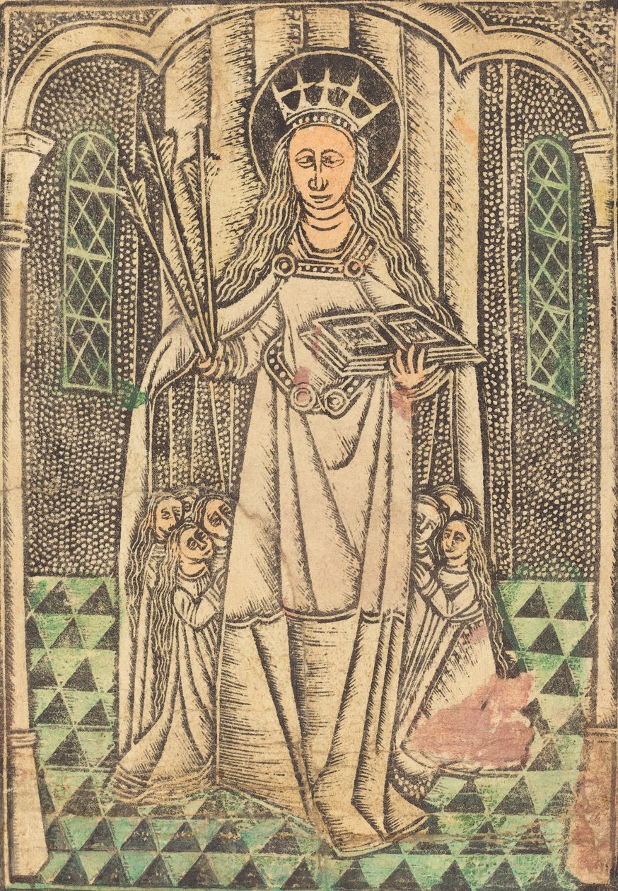 Pyhä Ursula suojelijana vuonna 1480 tai sen jälkeen. tekijältä Unbekannt