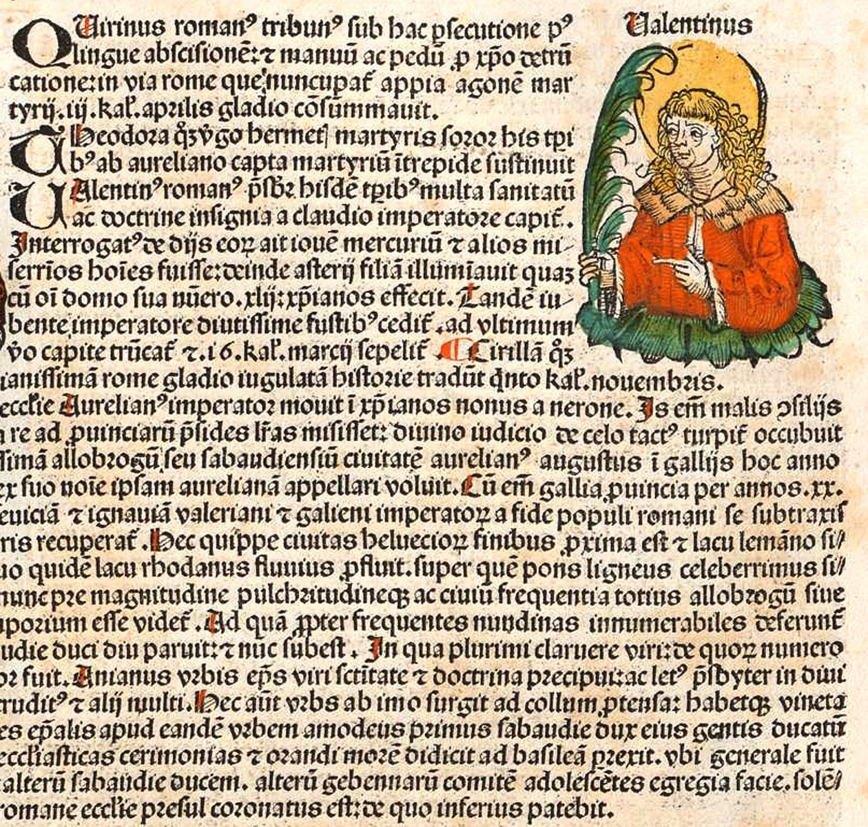 Pyhä Valentinus Nürnbergin kronikasta, 1493 tekijältä Unbekannt