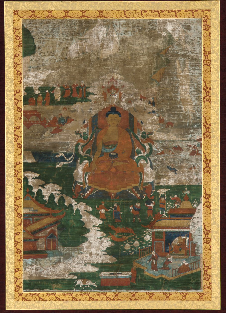 Sakyamuni nousi valtaistuimelle ja elämäkerrallisia kohtauksia, 1700-luku. tekijältä Unbekannt