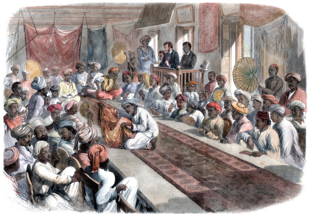Kalkutassa myydään arvokkaita hallituksen lahjoja ja Lucknow-jalokiviä, 1860 tekijältä Unbekannt