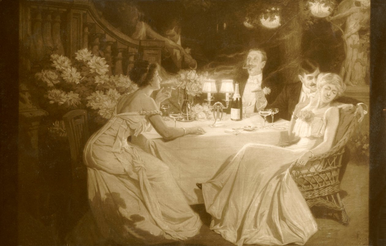 Salonki 1910. Ludovic Alleaume päivällisen jälkeen, 1910. tekijältä Unbekannt