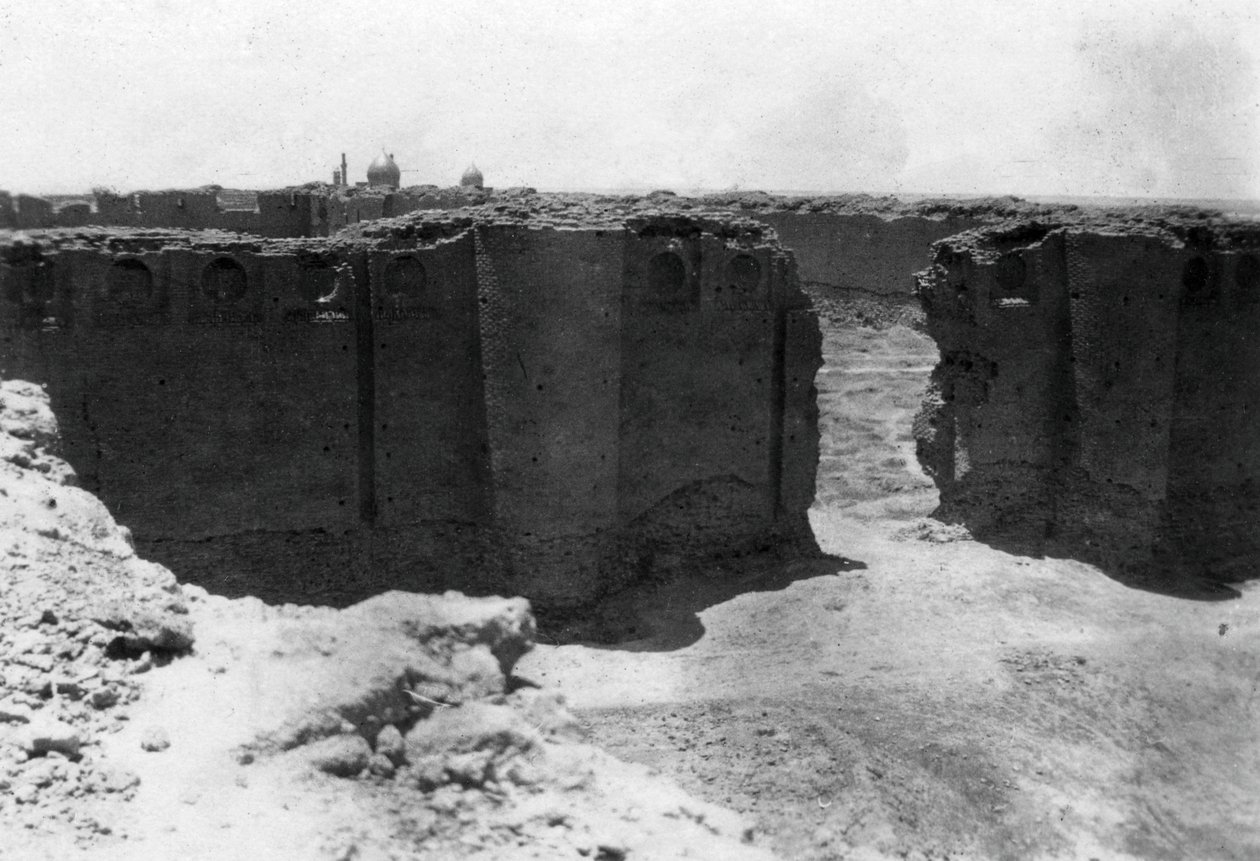 Samarran kaupunki Malwiyan tornista, Mesopotamia, 1918 tekijältä Unbekannt