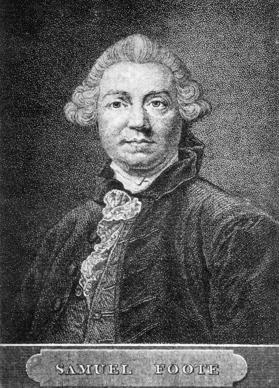 Samuel Foote, 1700-luvun englantilainen näytelmäkirjailija, näyttelijä ja teatterijohtaja, 1886 tekijältä Unbekannt