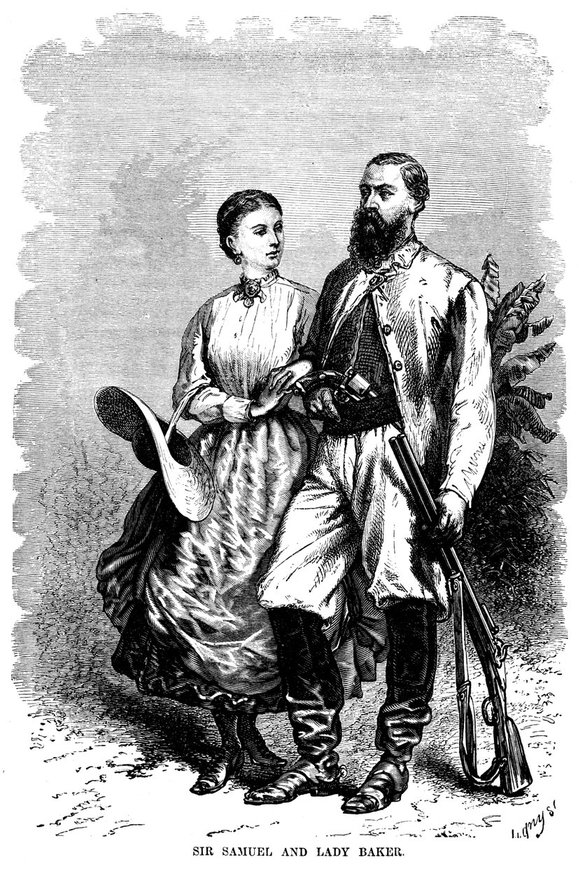 Samuel White Baker 1821-1893, englantilainen tutkimusmatkailija ja orjuuden vastainen kampanja, 1874 tekijältä Unbekannt