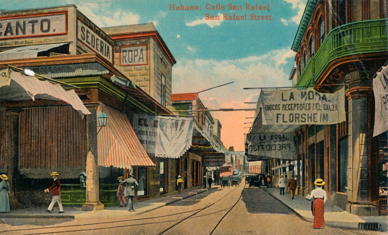 San Rafael Street, Havanna, Kuuba, 1910 tekijältä Unbekannt