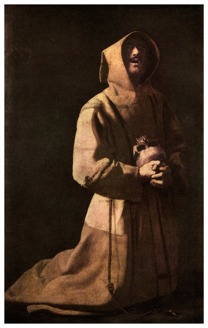 Pyhä: Pyhä Franciscus meditaatiossa, 1635-1639 1956 tekijältä Unbekannt
