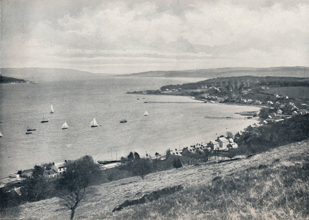 Sandbank - idästä, näytetään Sandbank ja Kilmun, 1895 tekijältä Unbekannt