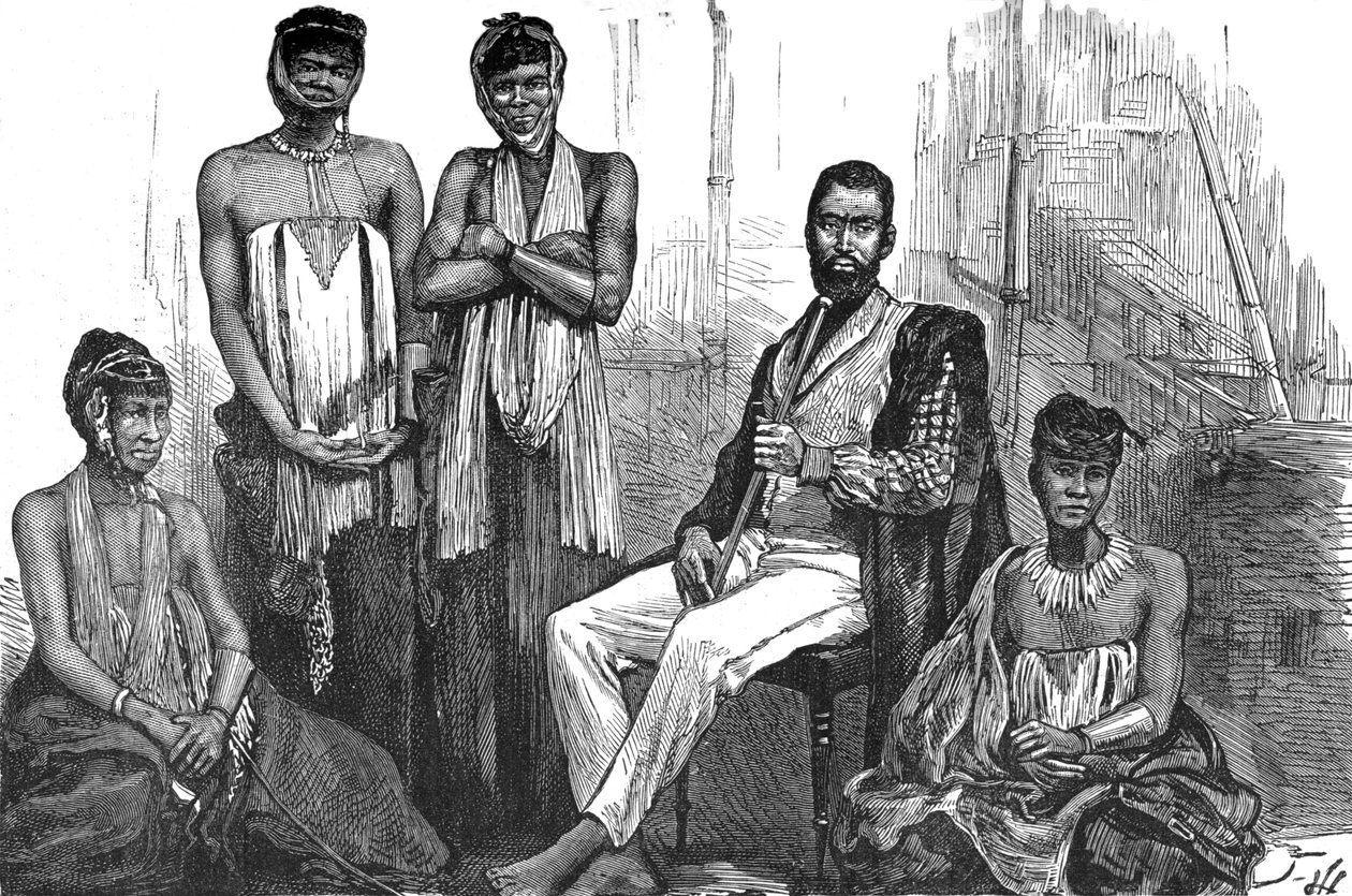 Sandilli, Gaikojen ja hänen vaimonsa päällikkö, 1880 tekijältä Unbekannt