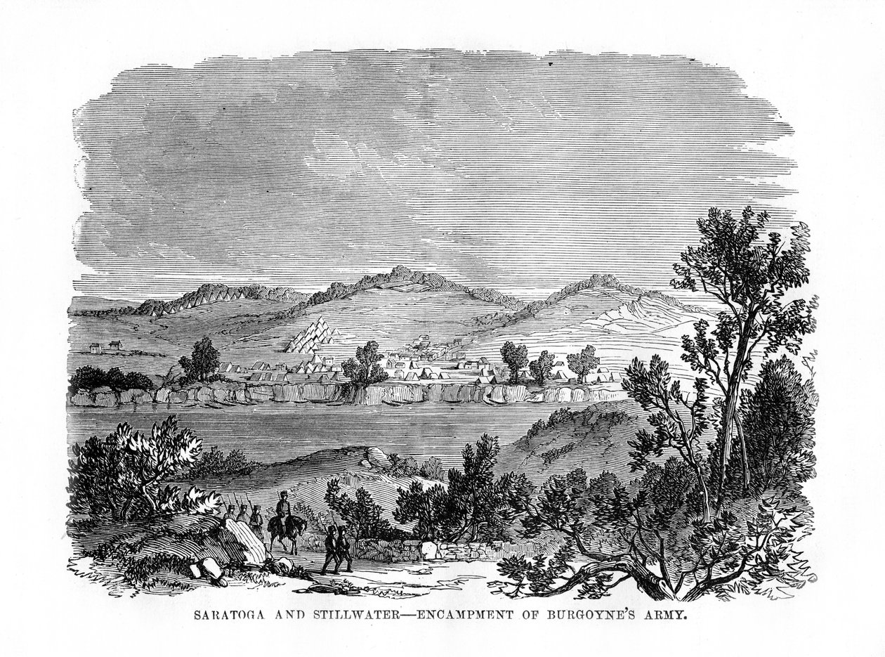 Saratoga ja Stillwater, Burgoynesin armeijan leirit, 1777, 1872 tekijältä Unbekannt
