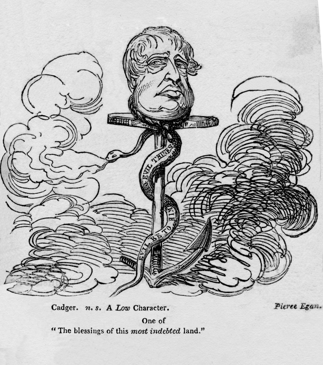 Satiirinen sarjakuva Prinssi Regentistä, c1820. tekijältä Unbekannt