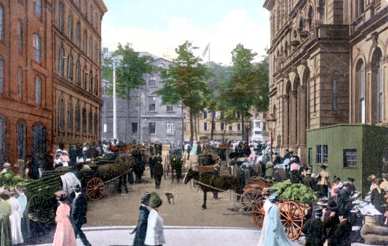 Lauantaiaamumarkkinat, Halifax, Nova Scotia, Kanada, 1900-luku tekijältä Unbekannt