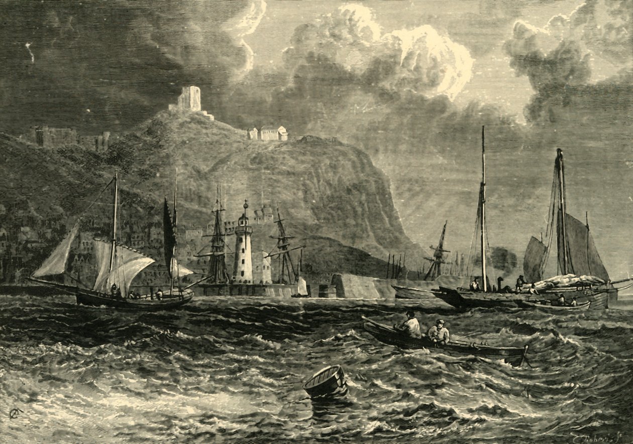 Scarboroughin linna, merestä, 1898. tekijältä Unbekannt