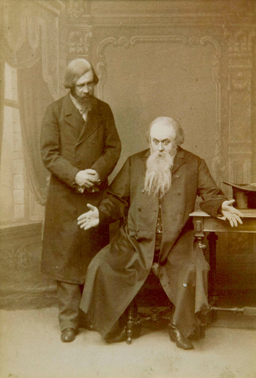 Kohtaus Aleksanteri Ostrovskin näytelmästä Se on perheen asia, Maly-teatteri, Moskova, Venäjä, 1892 tekijältä Unbekannt