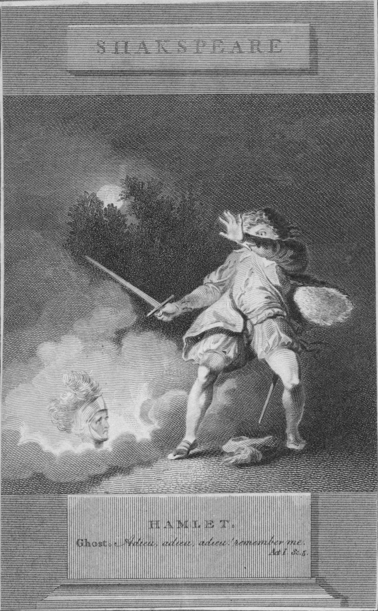 Kohtaus Hamletista, 1800-luku. tekijältä Unbekannt