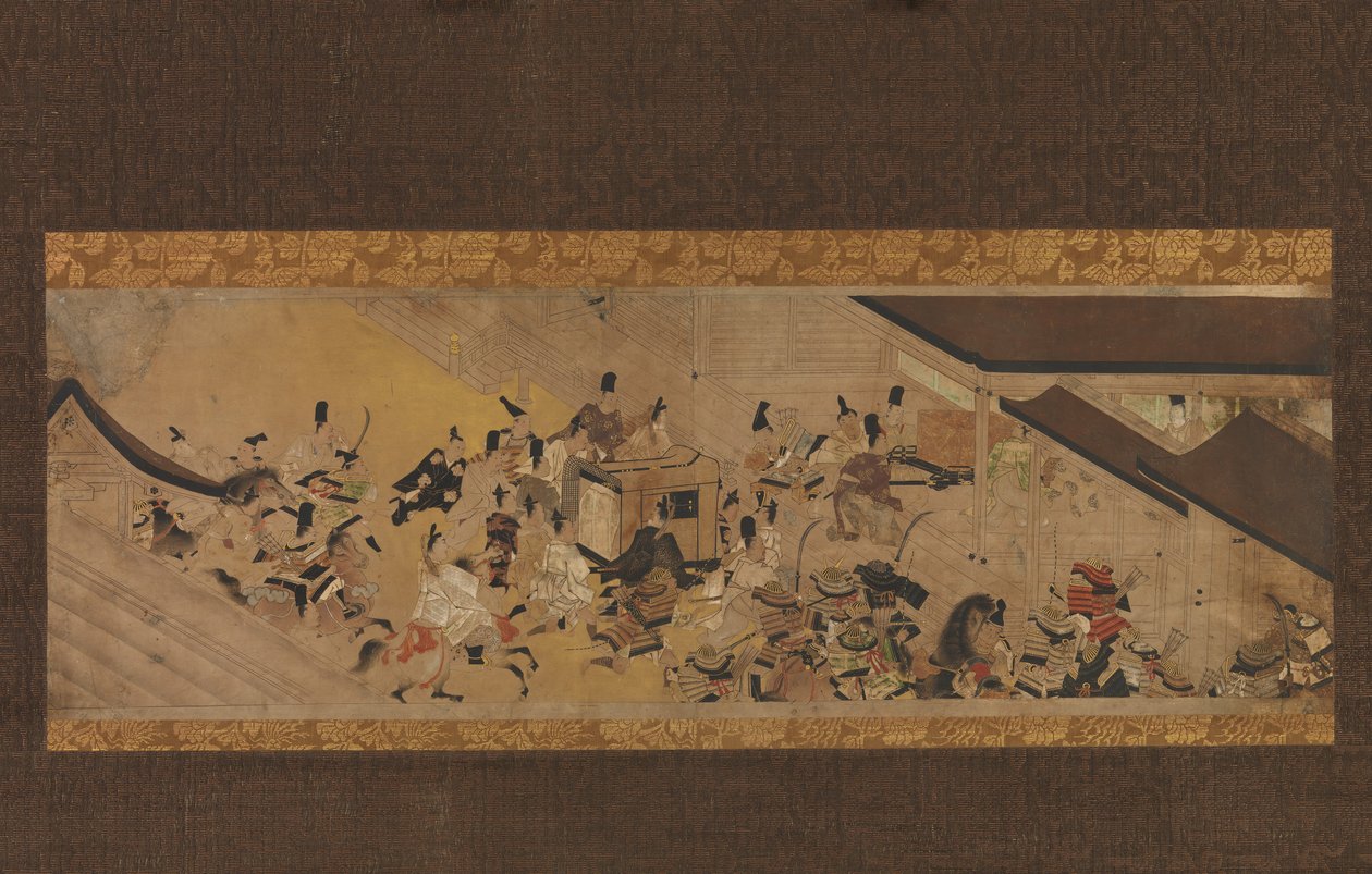 aKohtaus Imperiumin vierailusta Rokuharaan elokuvasta The Tale of the Heiji kapina..., 1700-luku. tekijältä Unbekannt