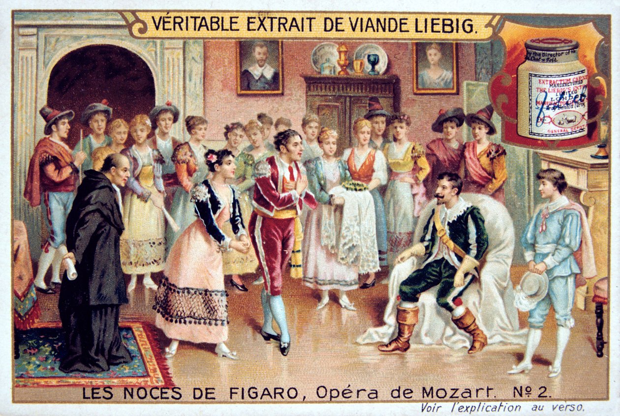 Kohtaus Mozartin oopperasta Figaron häät, 1786 1905. tekijältä Unbekannt