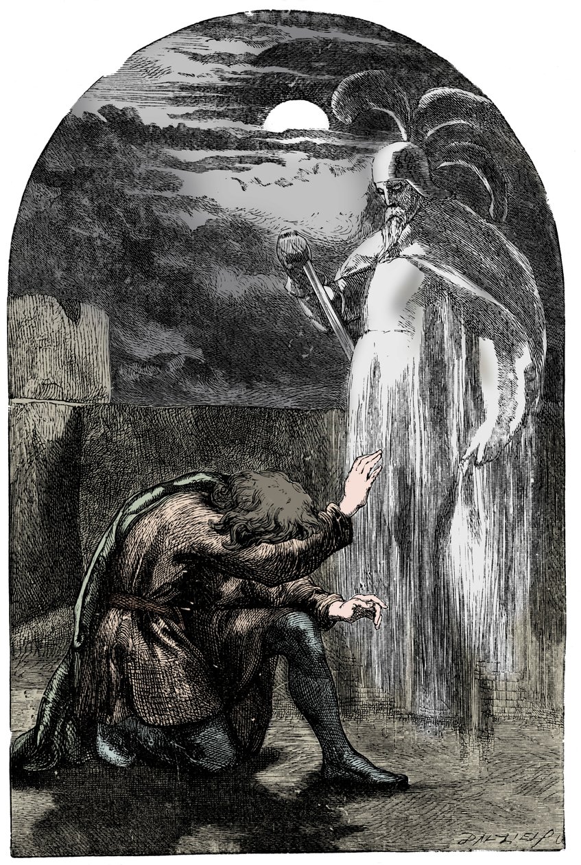 Kohtaus Shakespearen Hamletista, 1800-luku tekijältä Unbekannt