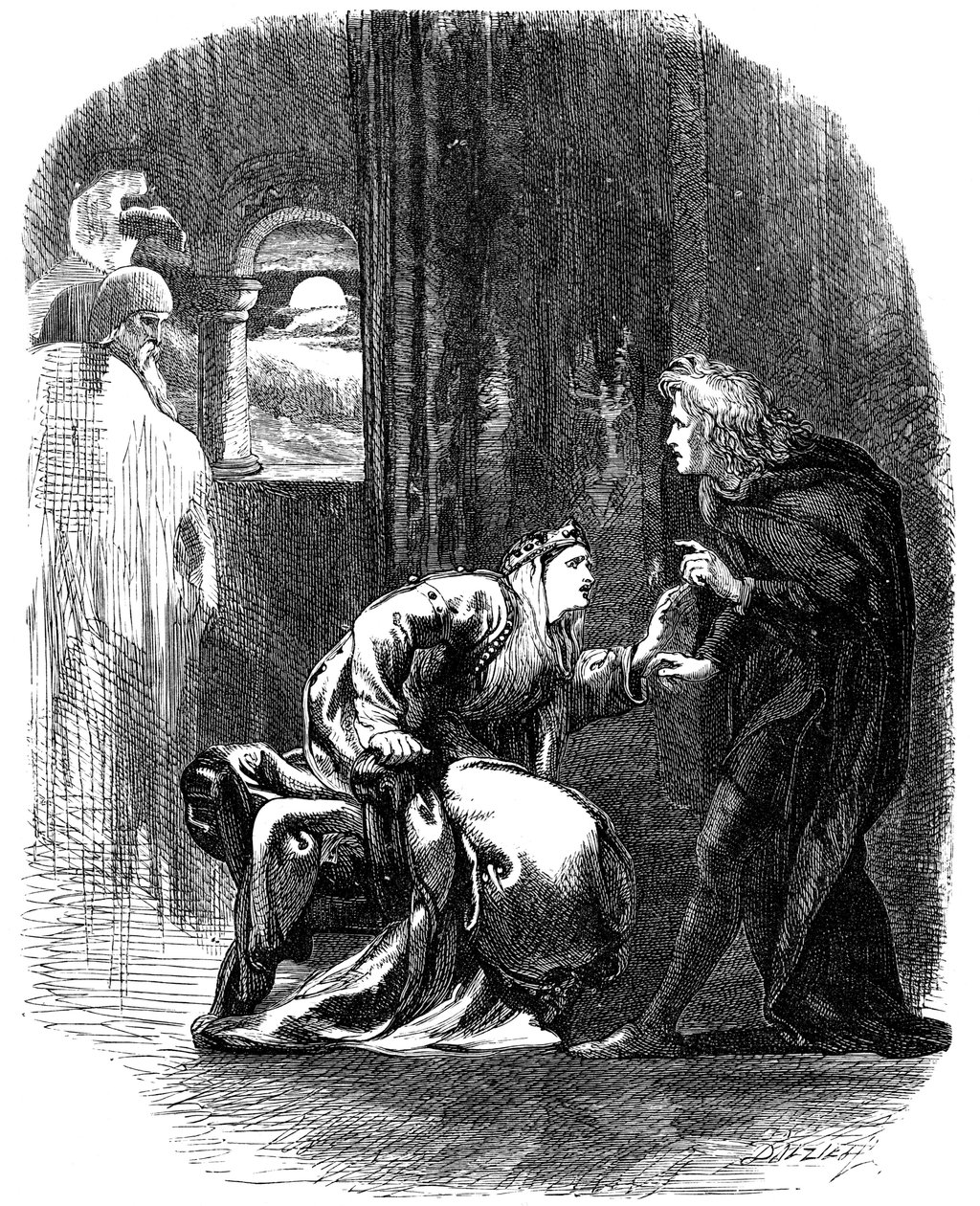 Kohtaus Shakespearen Hamletista, 1800-luku tekijältä Unbekannt