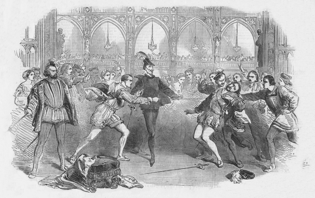 Kohtaus Spohrs Faustista Italian kuninkaallisessa oopperassa, 1852. tekijältä Unbekannt
