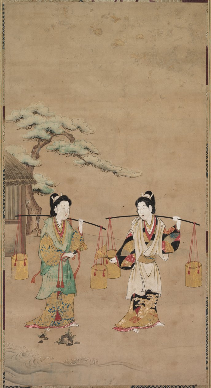 Kohtaus Noh-näytelmästä, 1700-luvun alku. tekijältä Unbekannt