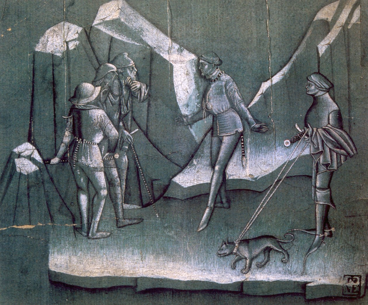 Kohtaus tarinasta ritarillisuudesta, c1400 tekijältä Unbekannt