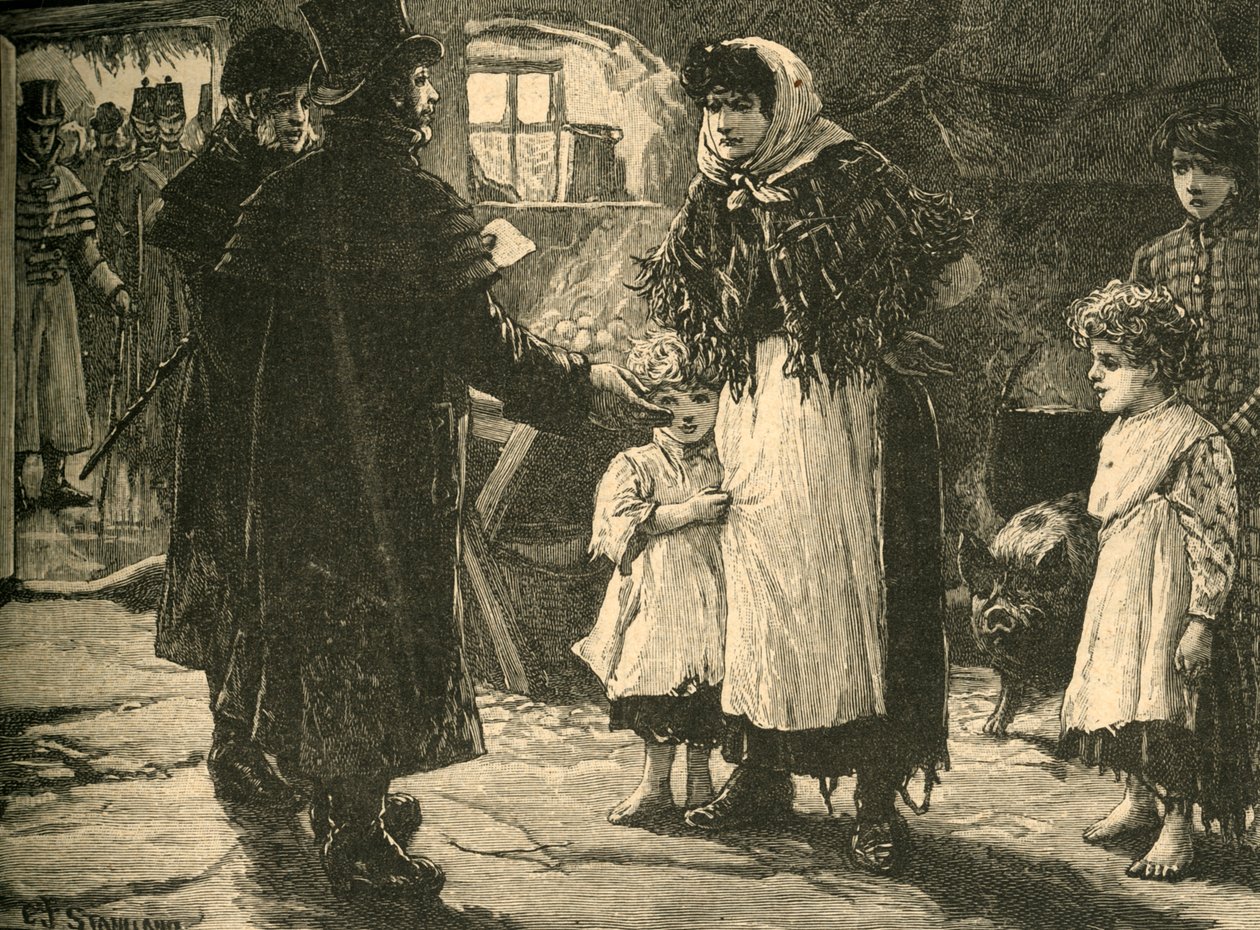 Kohtaus Irlannissa: kymmenysproktorin vierailu, 1830-luvun alku 1890. tekijältä Unbekannt