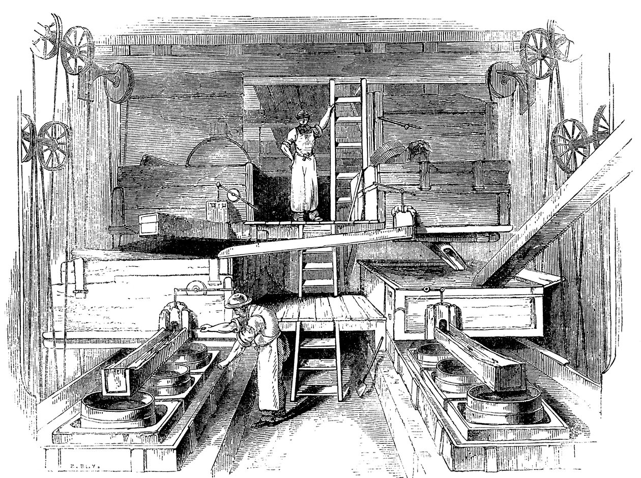 Kohtaus Staffordshiren keramiikkatehtaassa, n. 1851 tekijältä Unbekannt