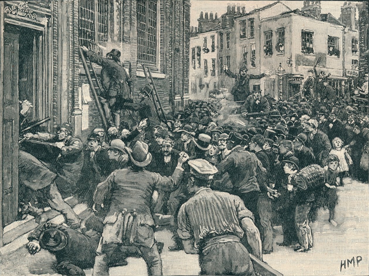 Kohtaus Birmingham No Popery mellakoissa, 1868 1906 tekijältä Unbekannt