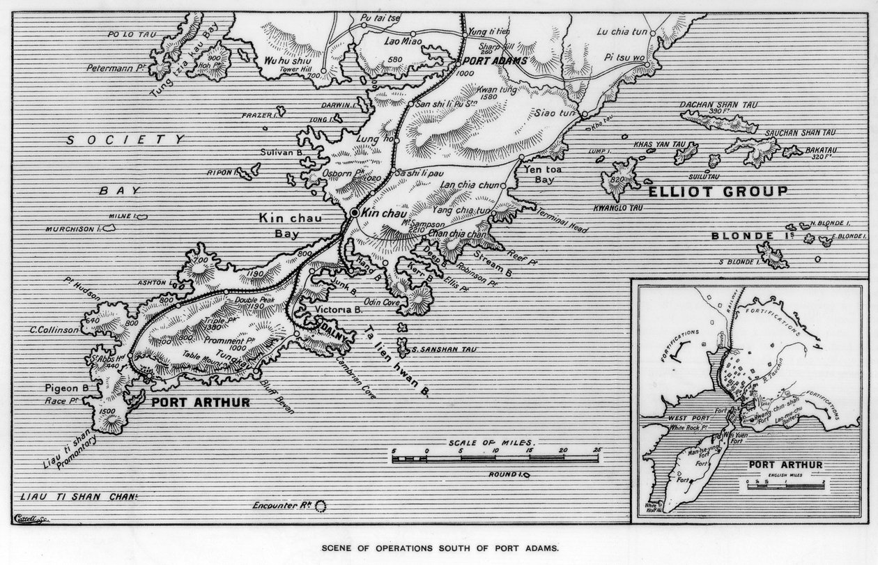 Operaatiopaikka Port Adamsin eteläpuolella, Manchuria, Venäjän ja Japanin sota, 1905 tekijältä Unbekannt