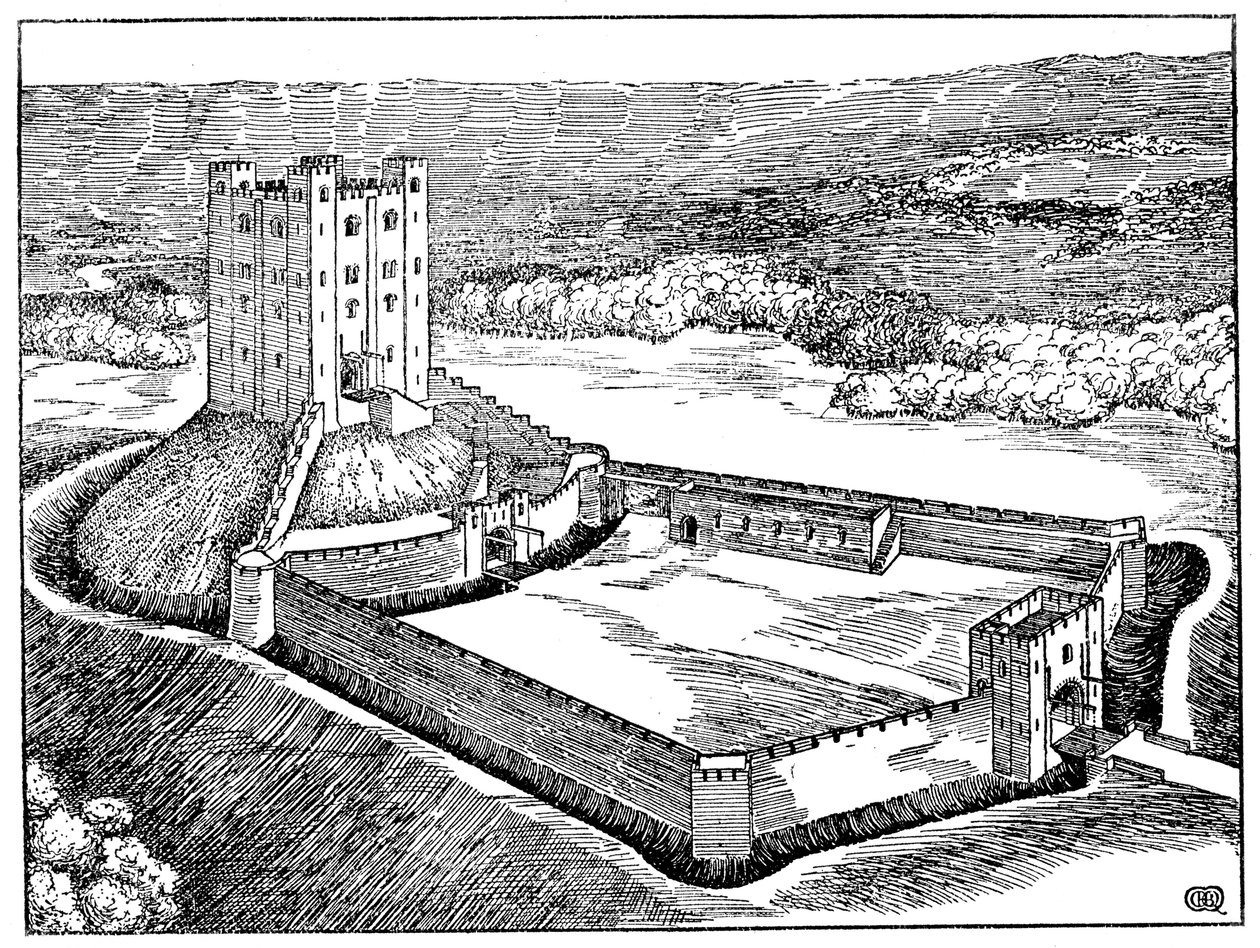Normanlinnan kaava perustuu Castle Hedinghamiin, Essexissä, Englannissa tekijältä Unbekannt