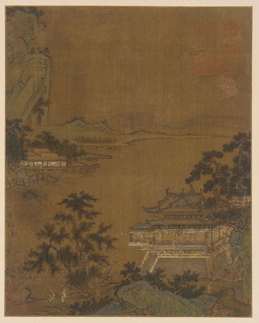 Tutkija saapumassa Riverside-paviljonkiin, Ming-dynastia, 1400-luku. tekijältä Unbekannt
