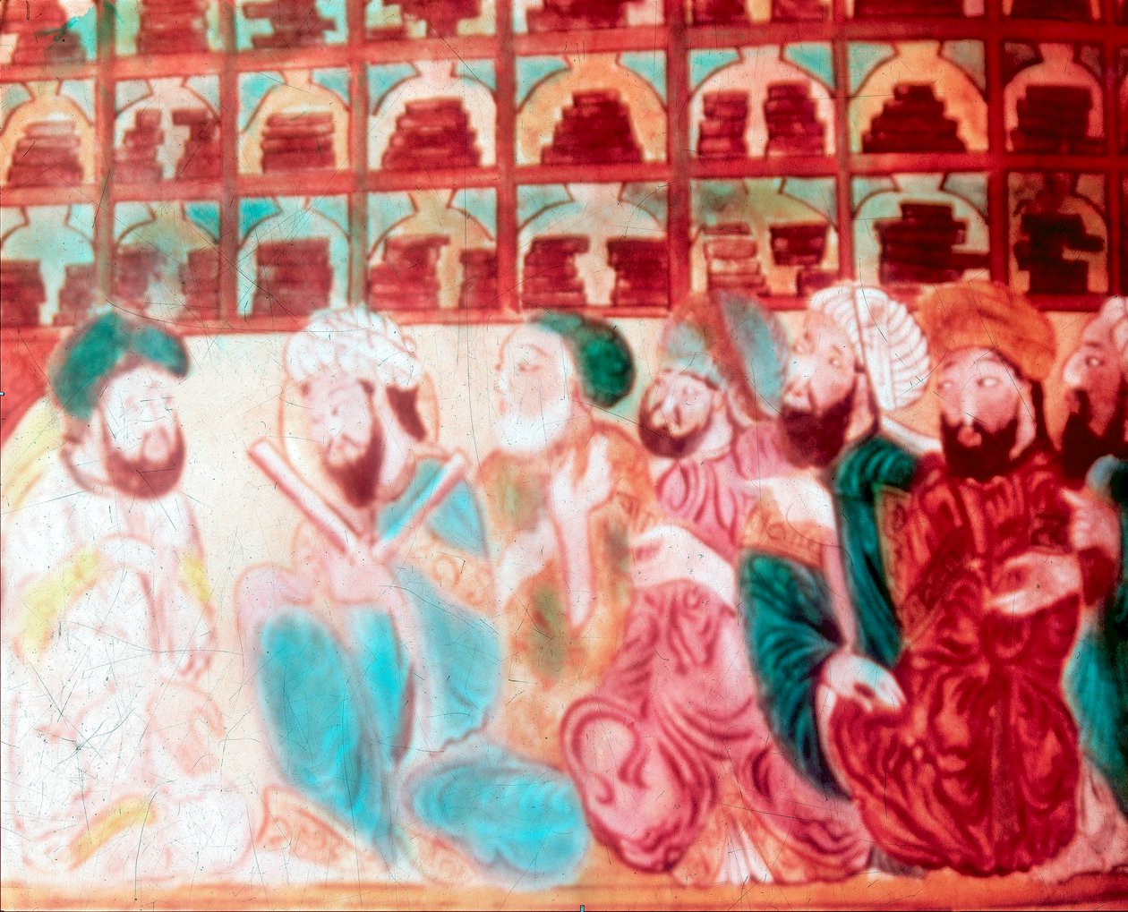 Scholars in the Abode of Wisdom, tiedeakatemia, Bagdad, Irak, 1300-luku tekijältä Unbekannt