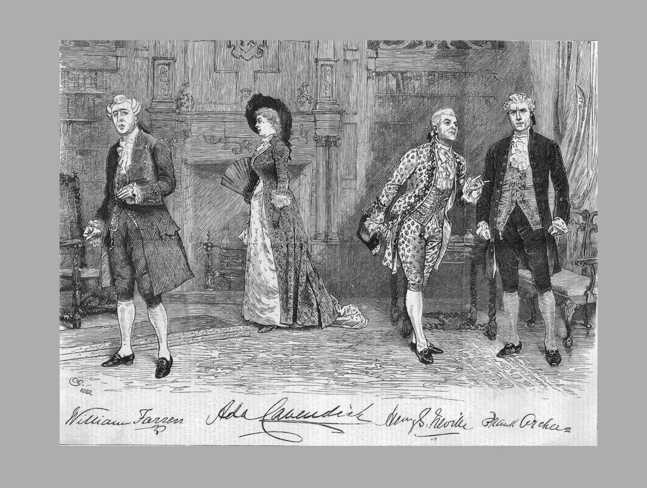 Skandaalinäytelmän koulu Vaudeville-teatterissa, 1882 tekijältä Unbekannt
