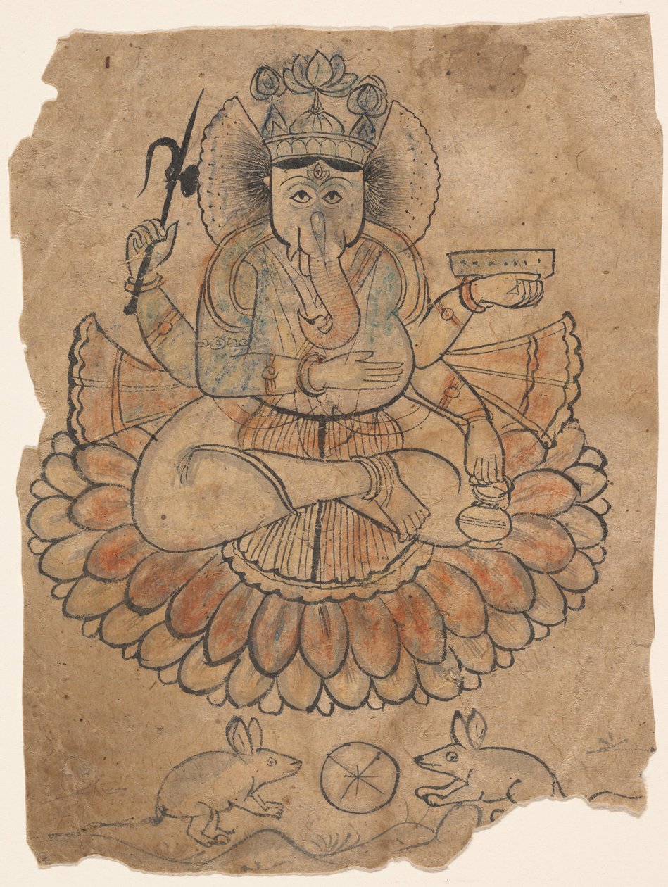 Istuva nelikätinen Ganesha, n. 1775. tekijältä Unbekannt
