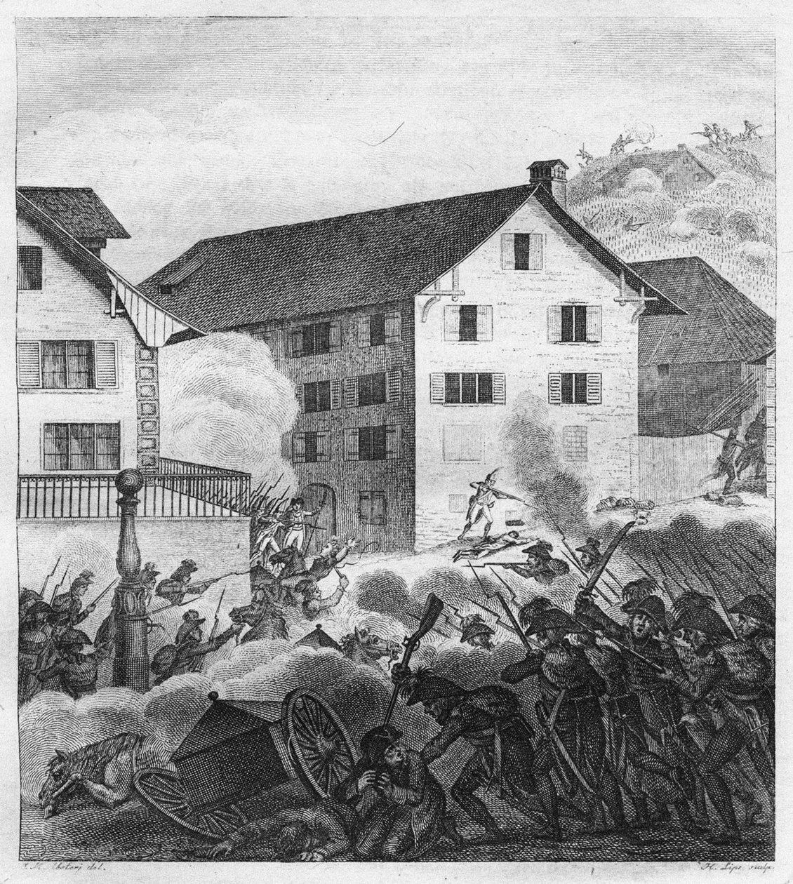 Toinen Zürichin taistelu, Taistelukohtaus Centralissa, 1799 tekijältä Unbekannt