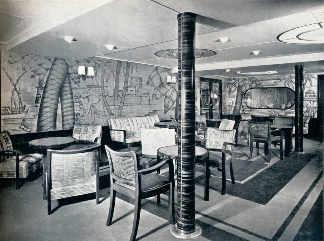 Toisen luokan tupakointihuone Victoria-laivalla, 1931 tekijältä Unbekannt
