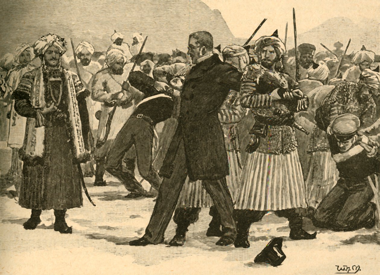Akbar Khanin takavarikoi Sir William Macnaghtenin, Afganistan, 1841 c1890. tekijältä Unbekannt